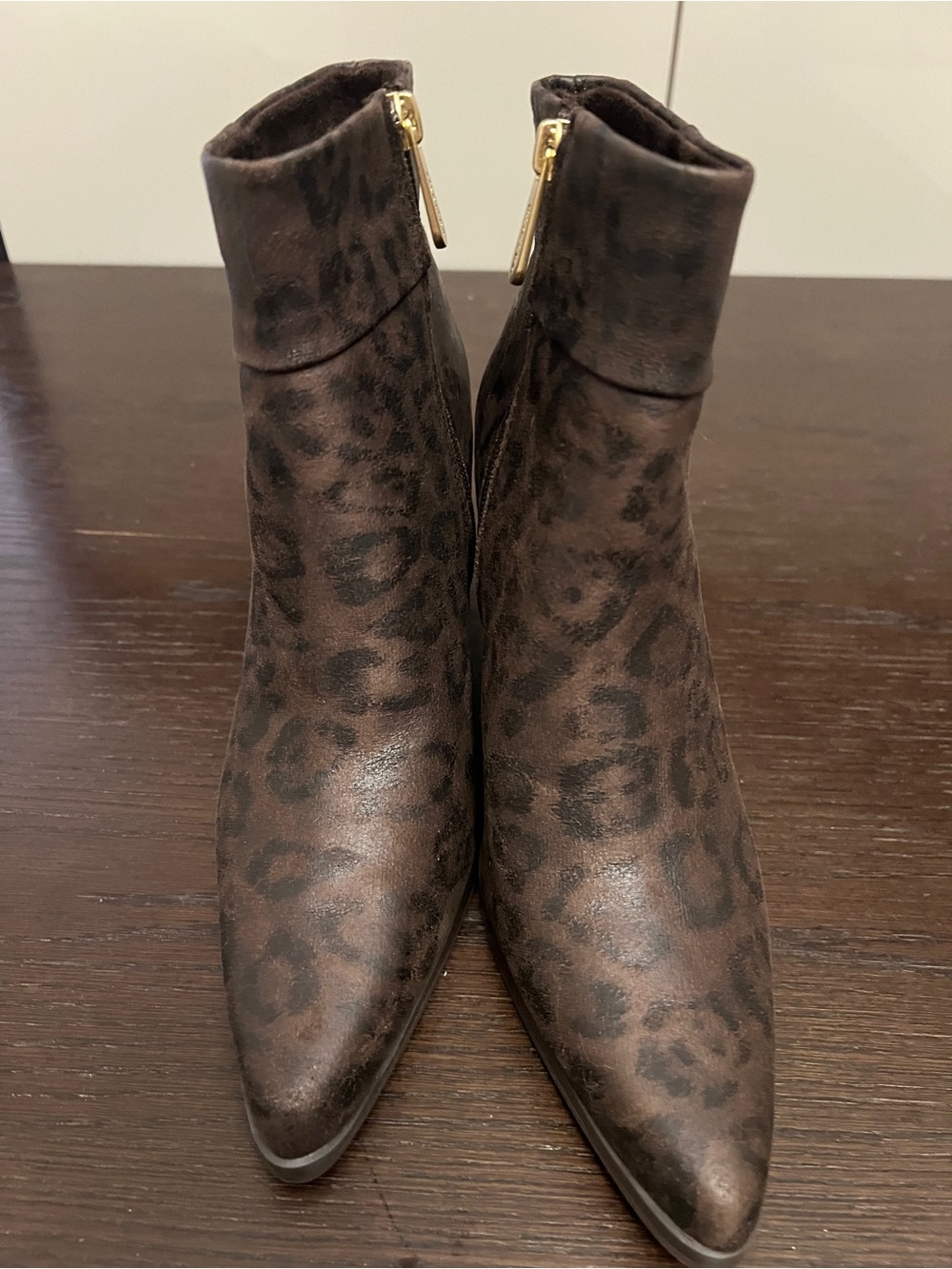 Charles By Charles David Brown Leopard-Print Pointed Ankle Booties
